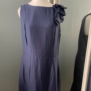 Blue Bow Sheath Sleeveless Dress